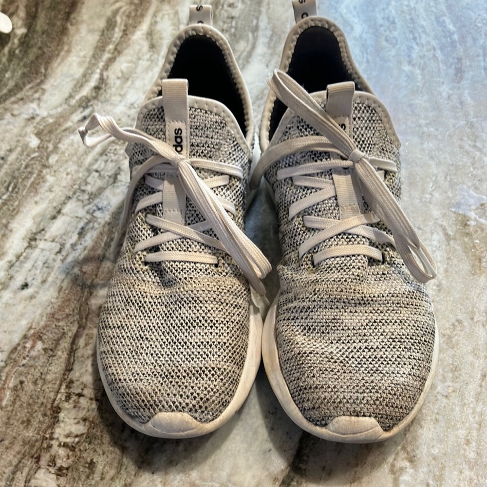 Adidas Women’s Gray Knit Sneakers, 8.5